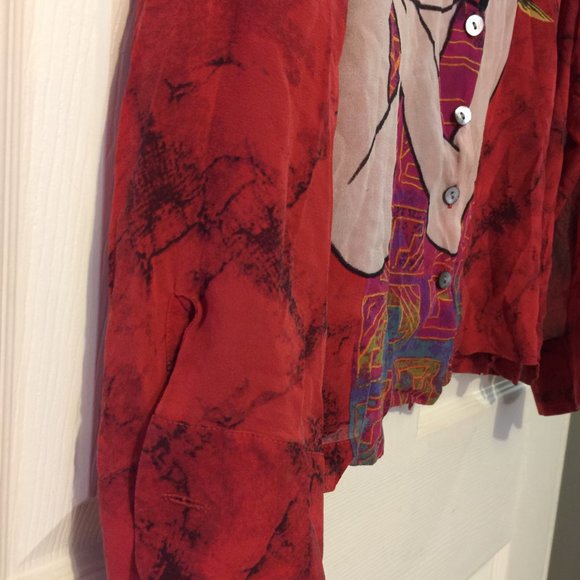 Chico's Design Women's Silk Blouse Sheer - Picture 5 of 10